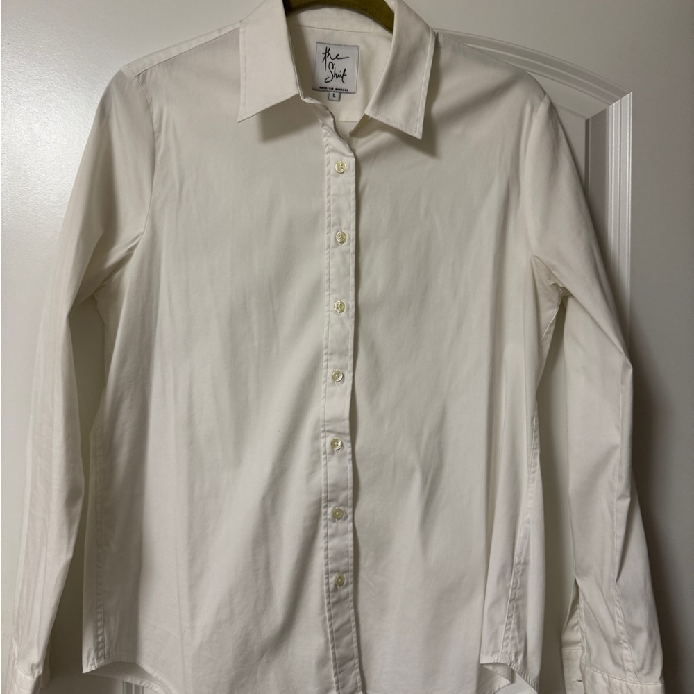 The Shirt by Rochelle Behrens - white, traditional shirt, size L